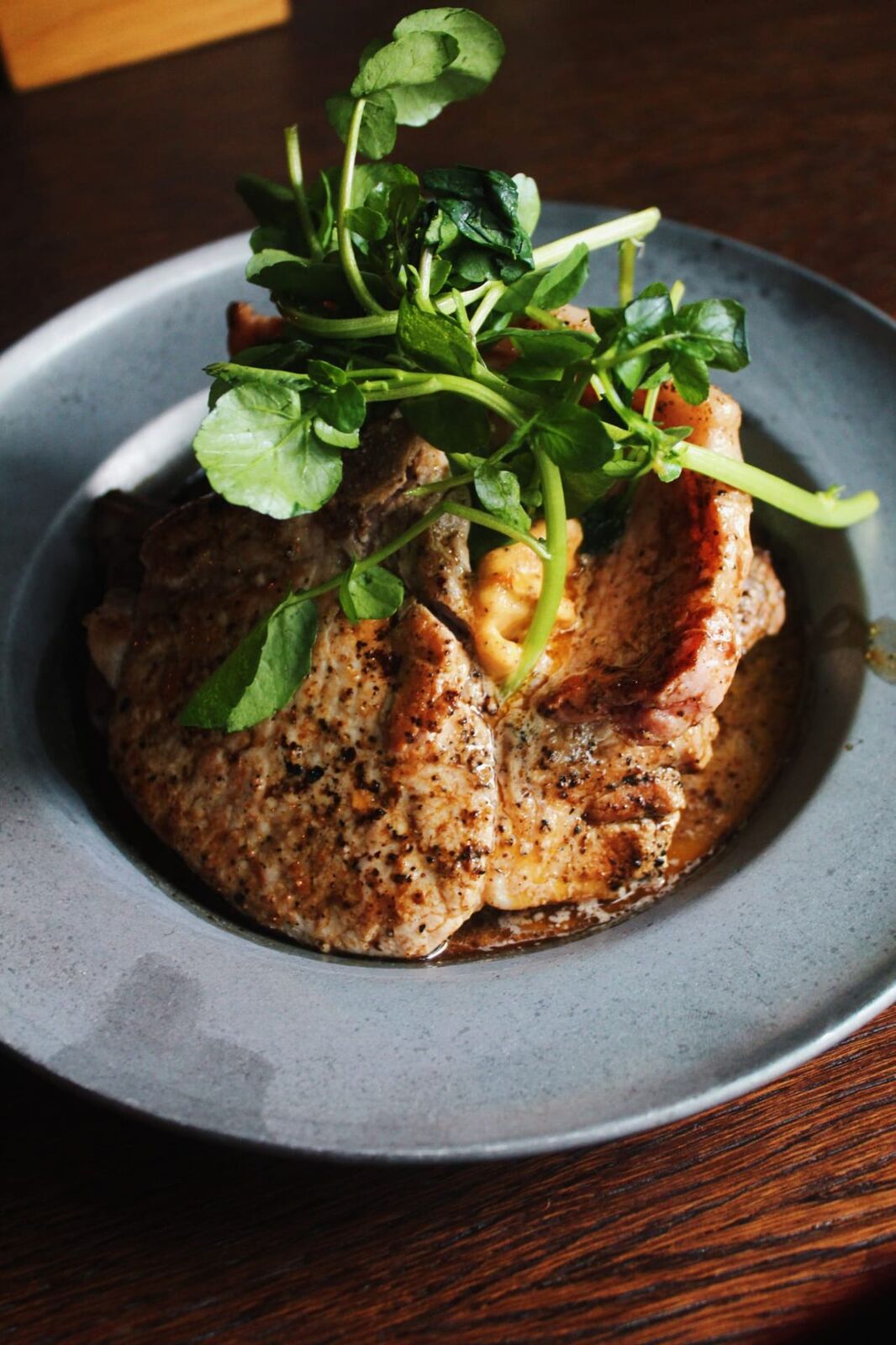 A plated dish from The Mucky Duck kitchen